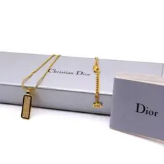 ディオール ラインストーン トロッタープレート ネックレス 2way 箱付 美品