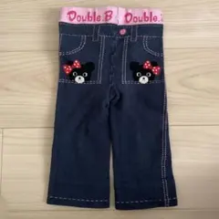 Double.B 騙し絵ダークブルー パンツ 100 ミキハウス