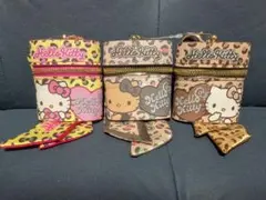 ハローキティー　スカーフ付きチャームポーチ　ヒョウ柄　　３点セット