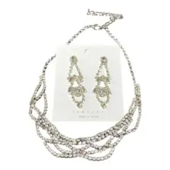 クリスタルネックレス ピアス セット ウエディング ブライダル 結婚式