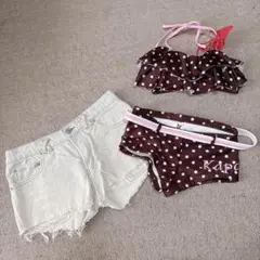 まーたん様専用　水着 ビキニ セパレート　ショートパンツ 3点セット ドット柄のサムネイル