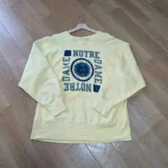 90S レモンイエロー　Champion リバースウィーブ ノートルダム大学