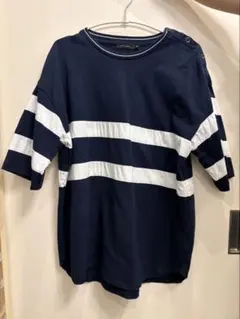 niko and ... ネイビー ストライプ Tシャツ M