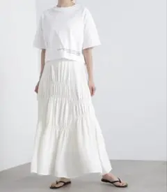 N. Natural Beauty Basic 切替シャーリングスカート
