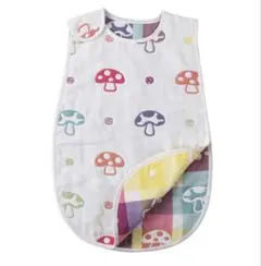 綿100％ 6重ガーゼスリーパー きのこ柄