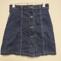 ダークデニム ボタンフロント タイトスカート