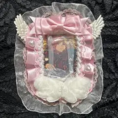 トレカケース フリル レースデコ 天使の羽 リボン B8 推し活 ピンク