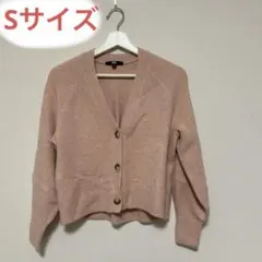 ユニクロ スフレヤーンショートカーディガン Sサイズ ピンク