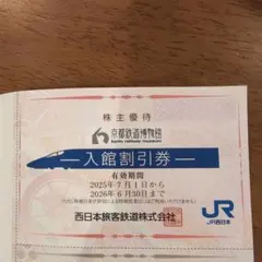 京都鉄道博物館 入館割引券　1枚（同時入場2名まで入館料5割引）