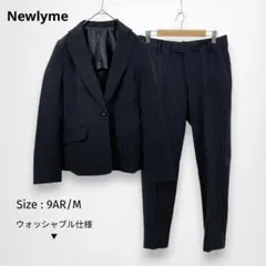 Newlyme パンツスーツ M 美品 ストライプ ウォッシャブル セットアップのサムネイル