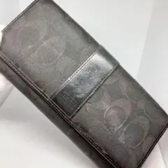 コーチ COACH 長財布 ラウンドファスナー シグネチャーブラック
