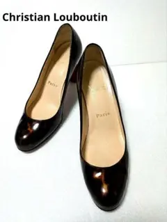 希少★Christian Louboutin　エナメルパンプス鼈甲柄　37
