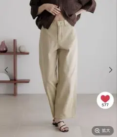 【新品】ローリーズファーム ☆ カラーデニムパンツ ベージュ　M