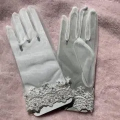 ⭐︎未使用⭐︎ウェディンググローブ シフォン ホワイト　結婚式