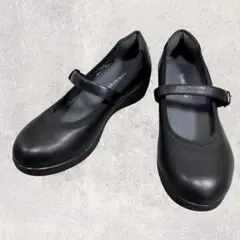 fuwaraku フワラク メリージェーン パンプス 4E 幅広 黒 23.0