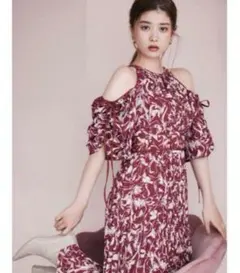 SNIDEL スナイデル 2wayボリュームスリーブプリントワンピース