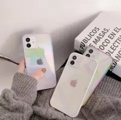 ☆オーロラケース☆iPhone13ケース ホログラム サイドカラー マルチ