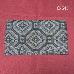 C-545再販　ハンドメイド　村山大島紬　着物リメイク　慶弔両用袱紗