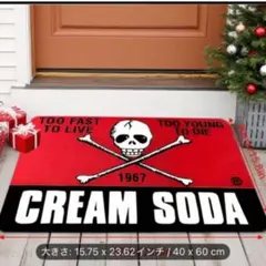 CREAM SODA スカルデザインマット 40x60cm 新品未使用品