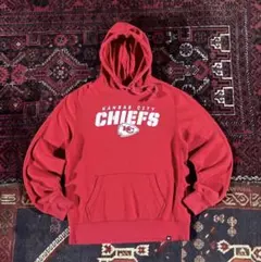 エ*ク様 USA古着 NFL CHIEFS プルオーバー パーカー レッド Mのサムネイル