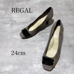 ほぼ美品 REGAL リーガル 本革 スエード ヒール パンプス 24cmのサムネイル