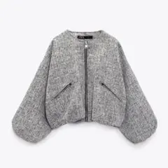 ZARA - 今週末迄出品【ZARA ザラ】3月新作　ツイードストラクチャーボンバージャケット 2026年最新】ストラクチャーボンバージャケットの人気アイテム - メルカリ