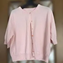 ピンク 3L カーディガン 半袖