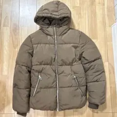 H&M フード付きブラウンダウンジャケット XSサイズ