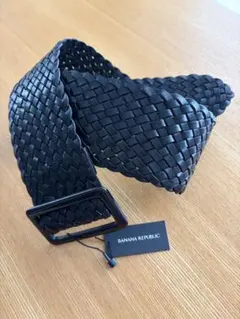【新品】Banana Republic 編み込みベルト ブラックのサムネイル
