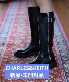 CHARLES&KEITH Lyndon バックルサイドジップロングブーツ
