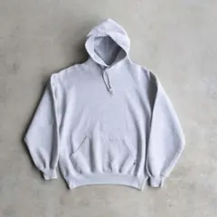 90s RUSSELLラッセル スウェットパーカー無地 L アッシュグレーUSA