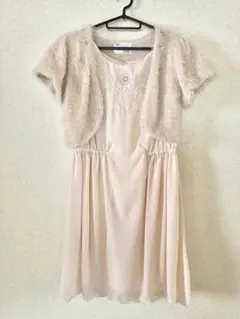 ✦美品✦ Ferouxレディースミニワンピース　ボレロセットピンクベージュ