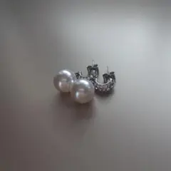 パールのフックピアス