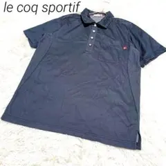 le coq sportifネイビー ポロシャツ ドット柄襟 背部ポケットのサムネイル
