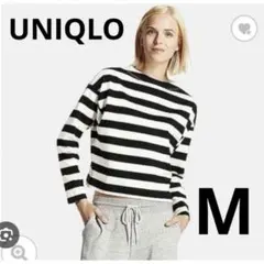 極美品⭐️ユニクロ ボーダー クロップドモックネックT 綿100% M カットソー