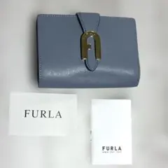 最終価格☆未使用級☆FURLA二つ折財布ソフィアグレイニー　ライトブルー