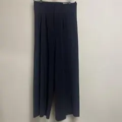 PT☆STUDIOUSネイビー プリーツ入り ワイドパンツ0