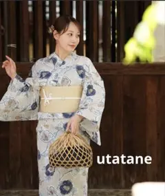 utatane セパレート浴衣 帯セット ブルー 花柄 - メルカリ