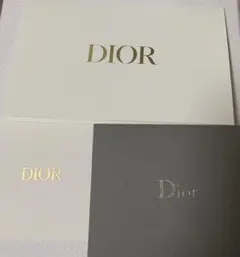 Dior ディオール　ギフトメッセージカード　封筒　ホワイト　グレー　3点セット