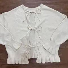 【値下げ】ehka sopoエヘカ ソポ バックリボンニットカーディガン2way