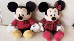 ディズニーストア ミッキー＆ミニー ぬいぐるみ ペアセット タータンチェックのサムネイル