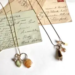 10-03番　組み合わせて楽しめる天然石チャーム6個とネックレス2本セット