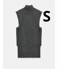 ZARA ウール混ベスト　スリット入り