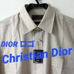 新品高級品 Christian Dior コットンシャツ Dior刺繍 ベージュ