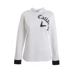 【キャロウェイ】ロゴ ハイネック シャツ ホワイト モックネック ストレッチ 白