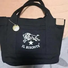 IL BISONTEロゴ入り キャンバストートバッグ ブラックのサムネイル