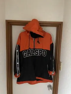 ガルフィー フード付きナイロンジャケット オレンジ/ブラック