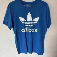 狼*様 adidas アディダス　ロゴ Tシャツ 青　フリーサイズ