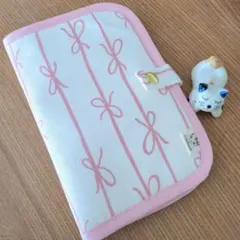 リボン柄お薬手帳ケース