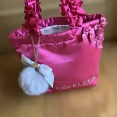 Maison de FLEUR フリルハンドル トートバッグ ピンクのサムネイル